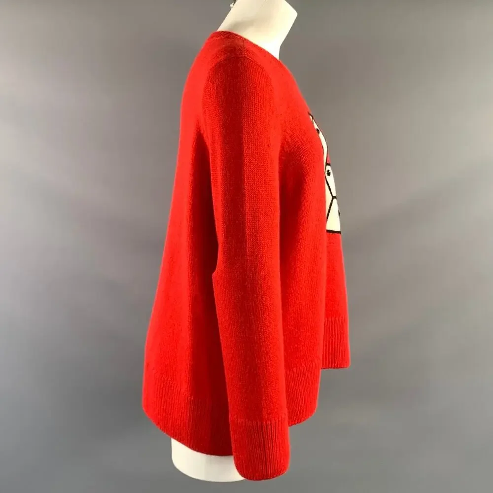 KATE SPADE Size M Red Alpaca Blend Dice Knit Sweater Womens